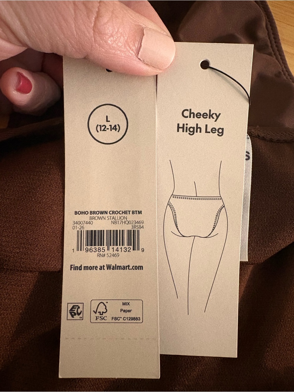 🎉4 for $20 NWT No Boundaries High-Leg Bikini Bottoms, Large - Picture 7 of 7
